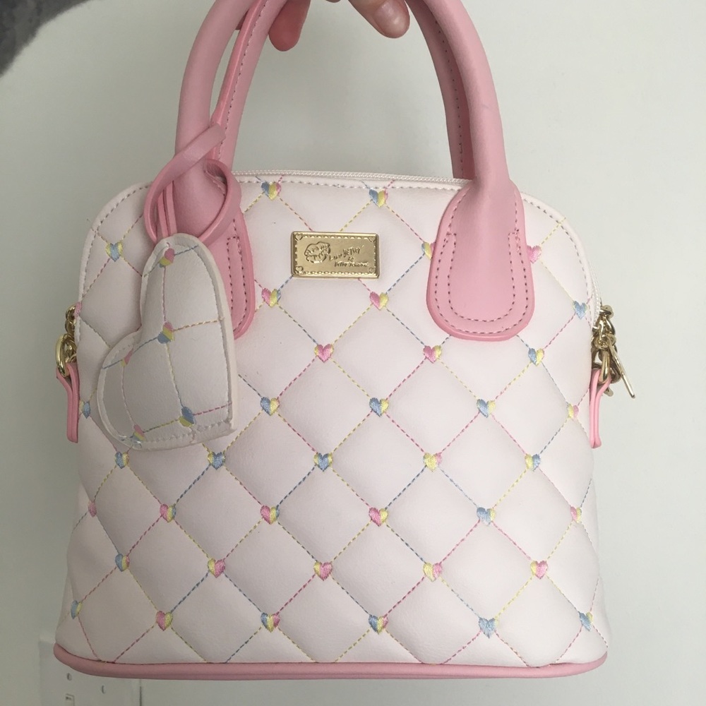 Betsy Johnson rainbow white quilted purse